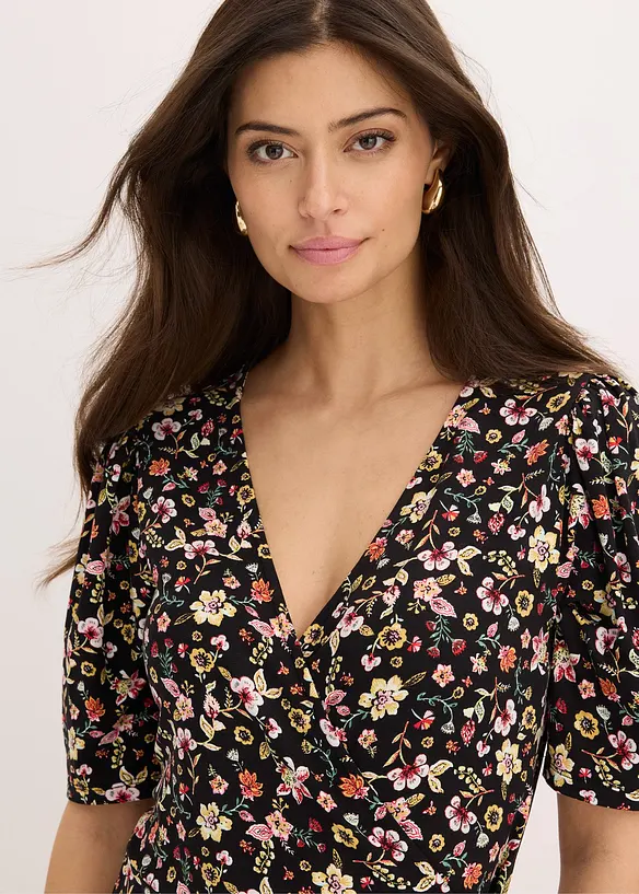 Gedessineerde jersey jurk, bonprix