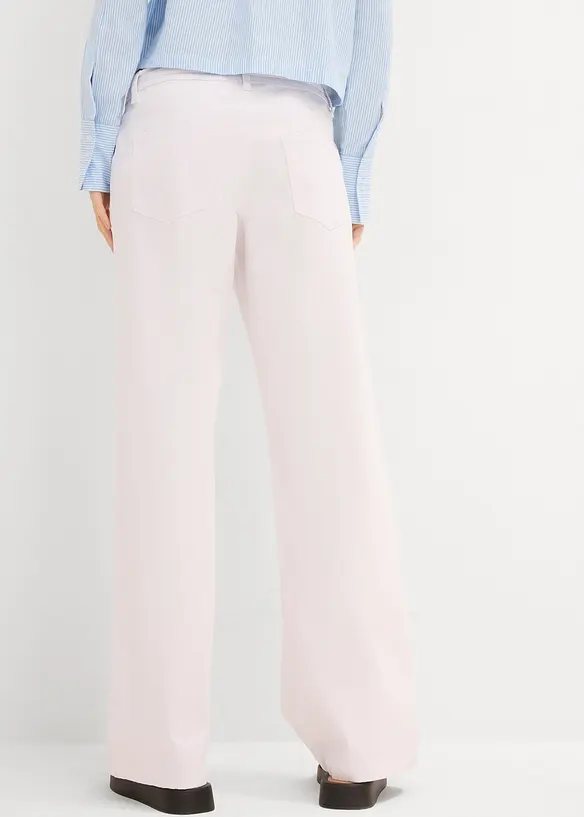 Wide leg jeans mid waist, riem, bonprix