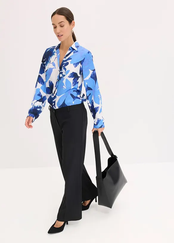 Gedessineerde blouse van satijn, bonprix