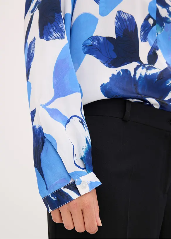 Gedessineerde blouse van satijn, bonprix