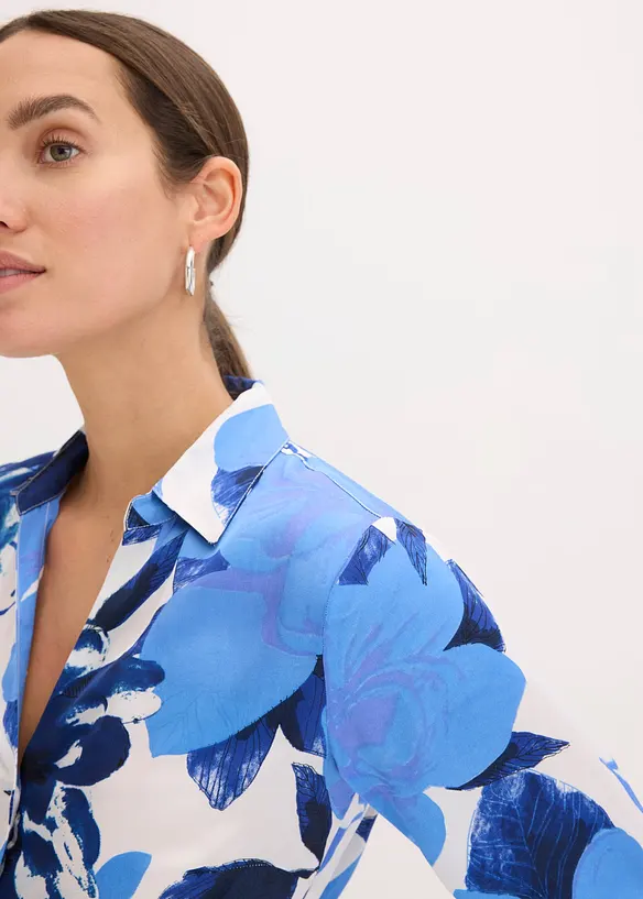 Gedessineerde blouse van satijn, bonprix