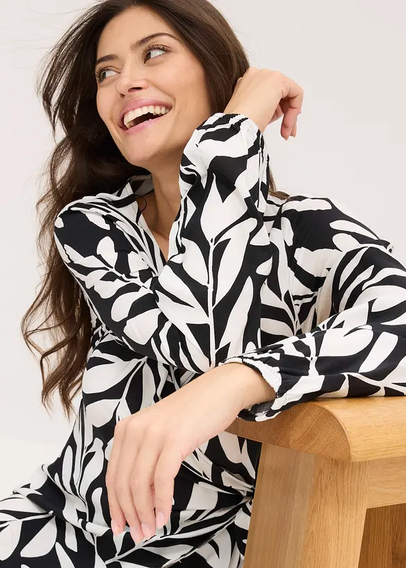 Wikkeljurk met print van vloeiende viscose, bonprix