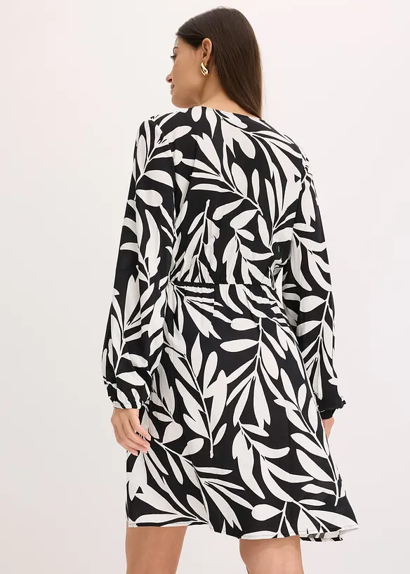 Wikkeljurk met print van vloeiende viscose, bonprix