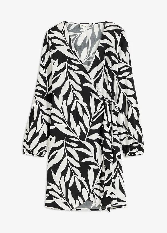 Wikkeljurk met print van vloeiende viscose, bonprix