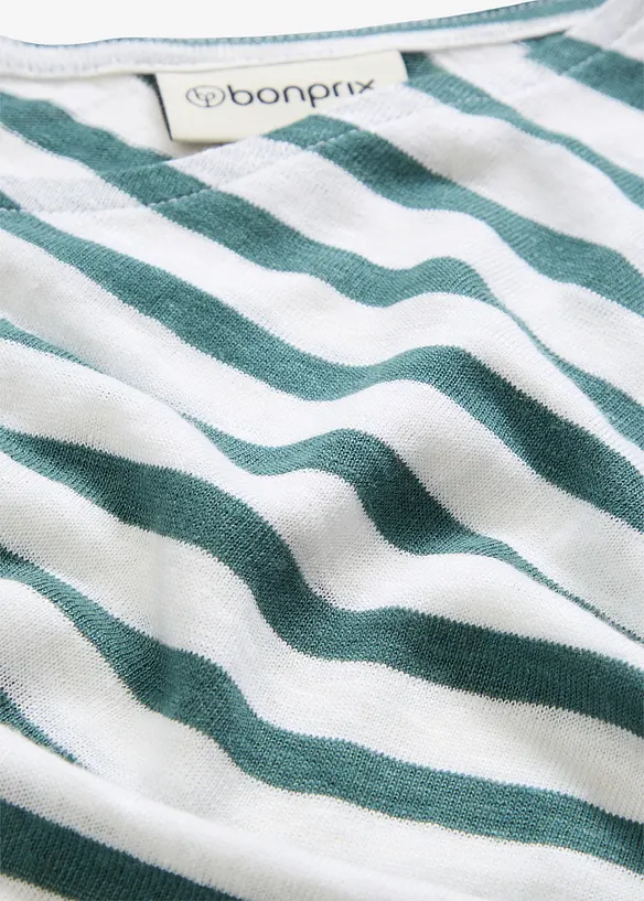 Linnen shirt met vleermuismouwen en V-hals, bonprix