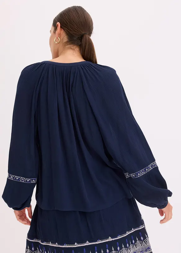 Oversized blouse met borduursel, bonprix