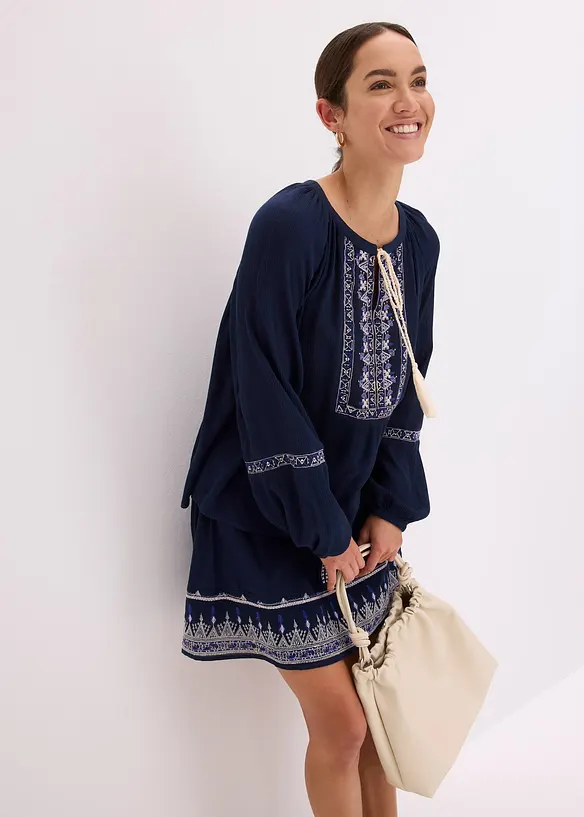 Oversized blouse met borduursel, bonprix