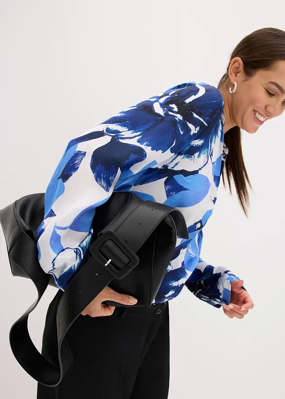 Gedessineerde blouse van satijn, bonprix