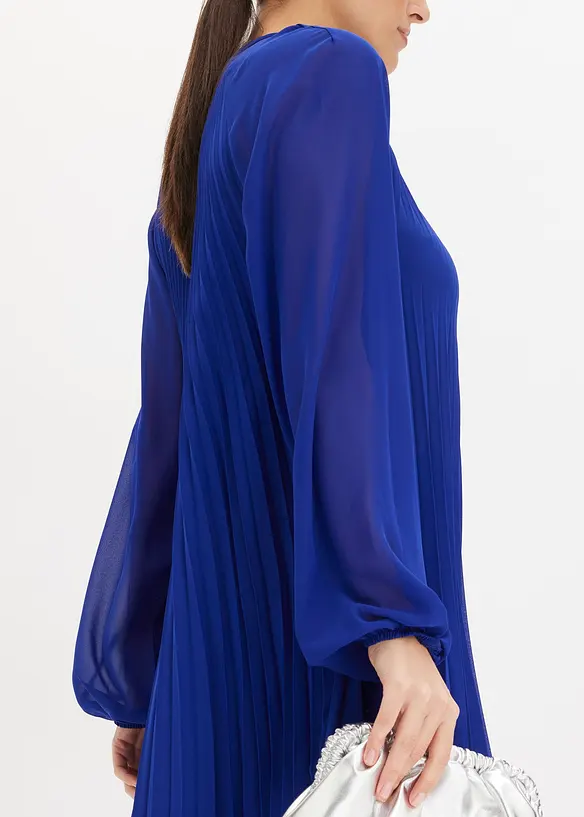 Mini jurk van fijn chiffon met plissé, bonprix