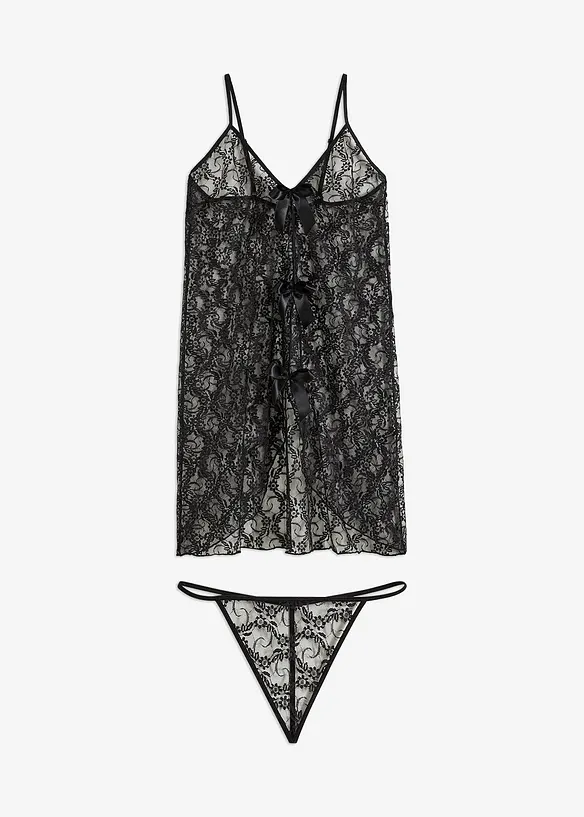 Slipdress en string (2-dlg. set), bonprix