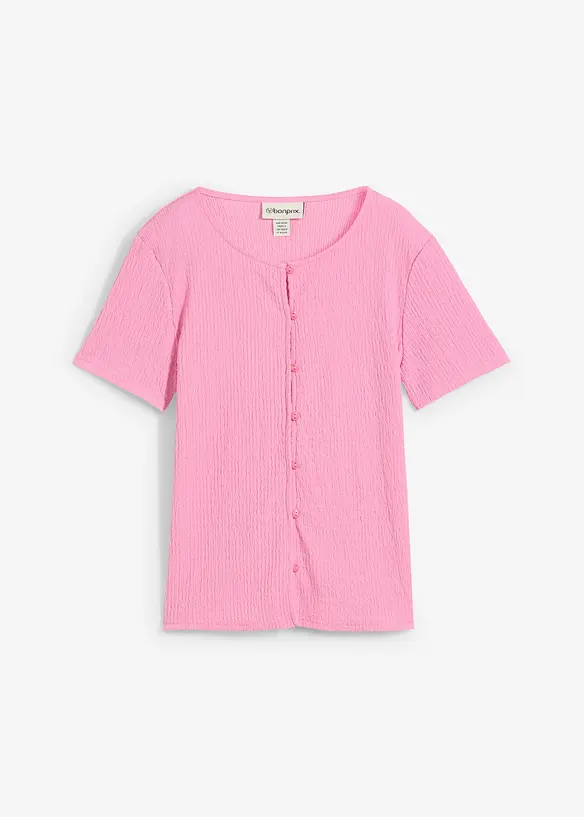 T-shirt met structuur en knopen, bonprix
