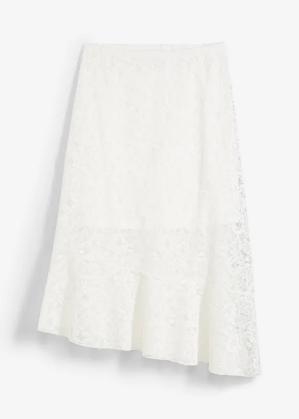 Midi rok met kant, bonprix