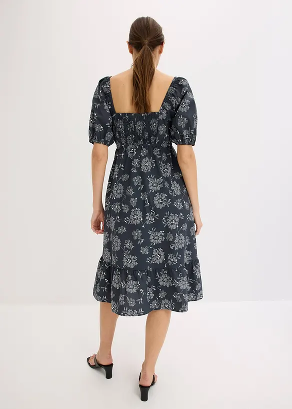 Midi jurk met pofmouwen, bonprix