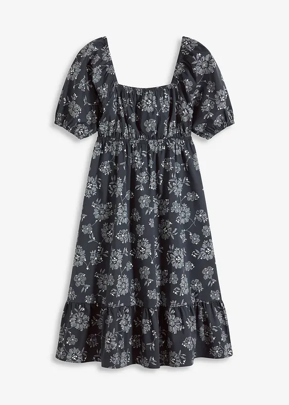 Midi jurk met pofmouwen, bonprix