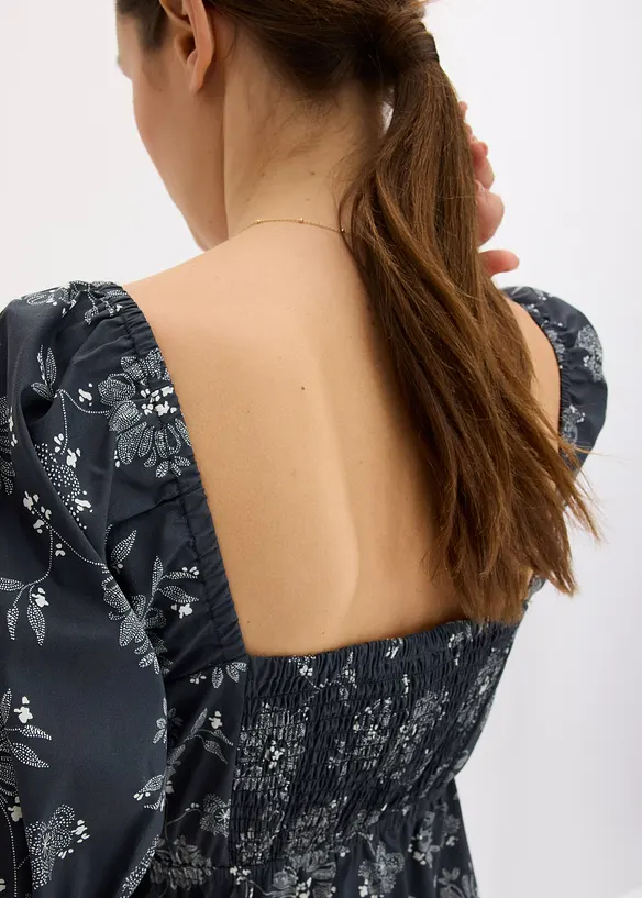 Midi jurk met pofmouwen, bonprix