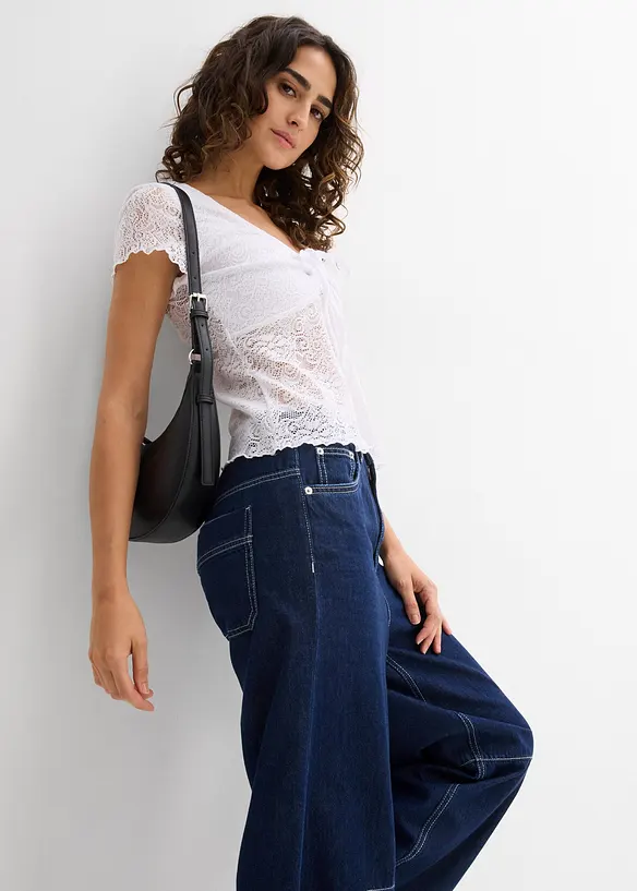 T-shirt van kant, bonprix