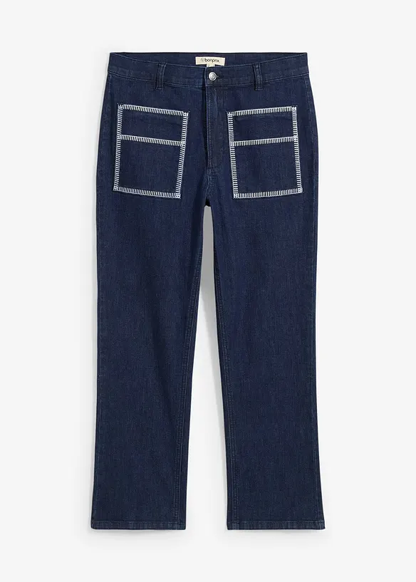 High waist straight jeans cropped, bonprix