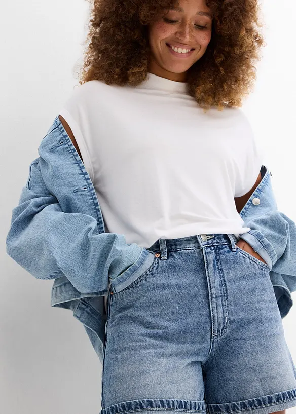Jeans short high waist, low stretch, bonprix