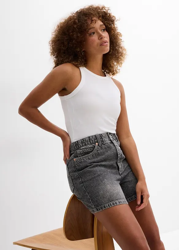 Jeans short high waist, low stretch, bonprix