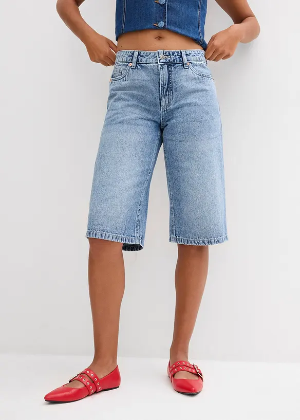 Jeans bermuda mid waist, low stretch, bonprix
