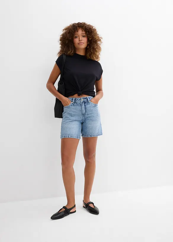 Jeans bermuda mid waist, low stretch, bonprix