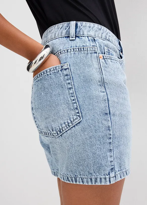 Jeans bermuda mid waist, low stretch, bonprix
