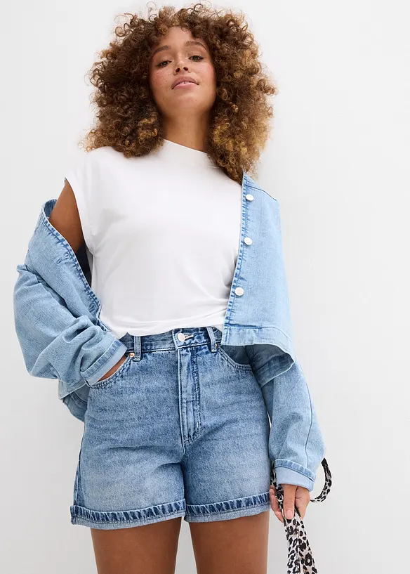 Jeans short high waist, low stretch, bonprix