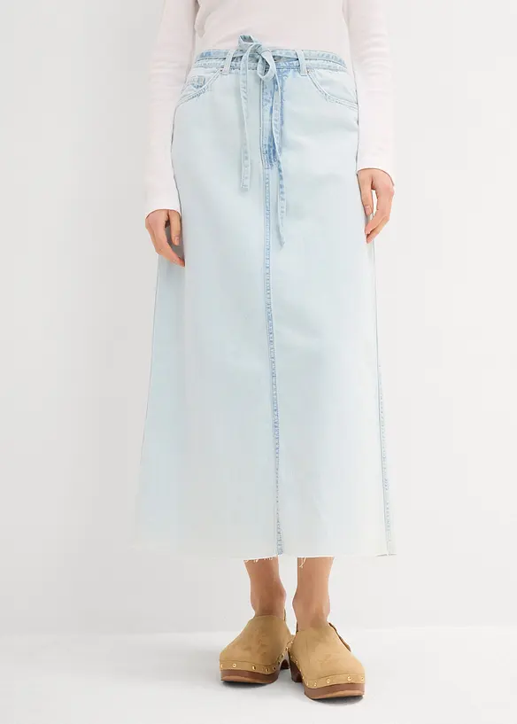 Midi spijkerrok mid waist, superzacht, bonprix