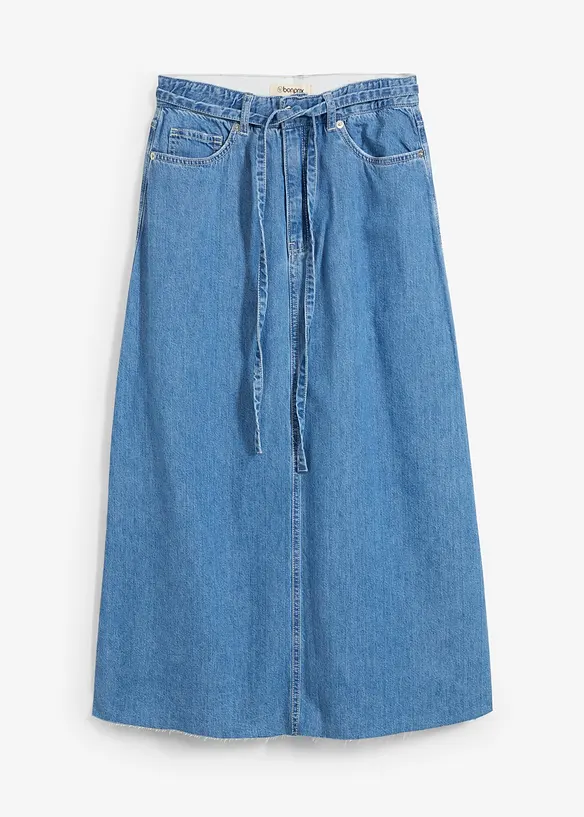 Midi spijkerrok mid waist, superzacht, bonprix