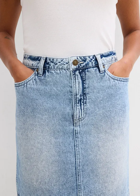 Spijkerrok mid waist, low stretch, bonprix