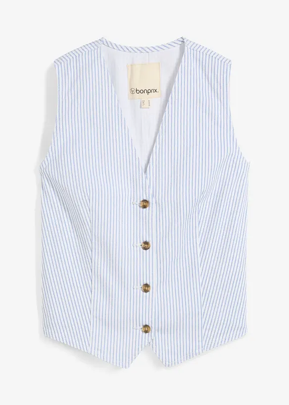 Jeans gilet gestreept, bonprix