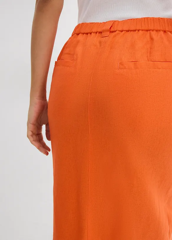 Midi rok van luchtige linnenmix, bonprix