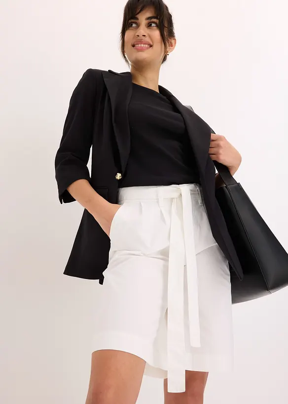 Twill short met ceintuur, bonprix