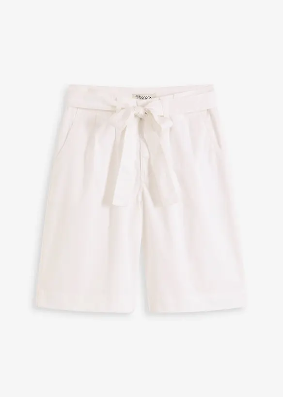 Twill short met ceintuur, bonprix