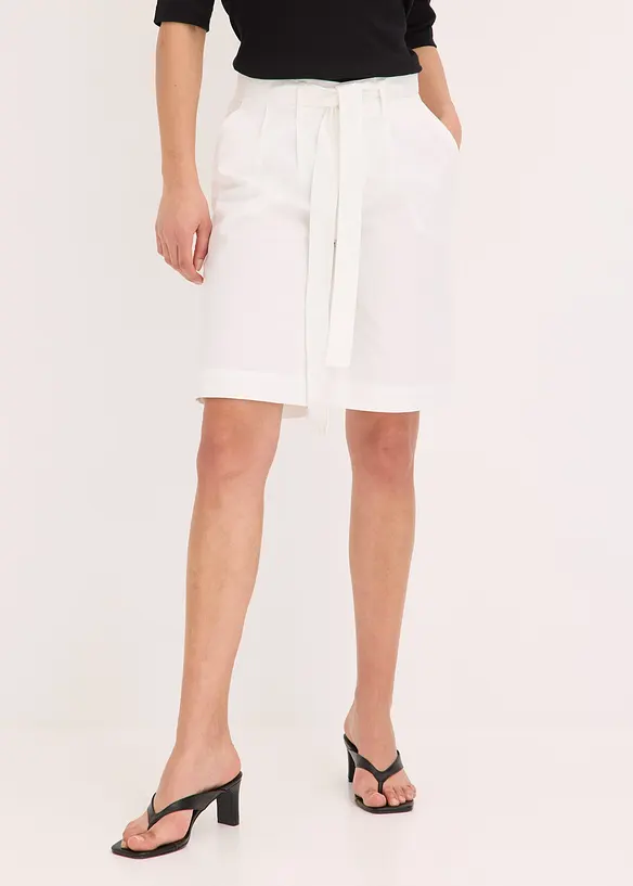 Twill short met ceintuur, bonprix
