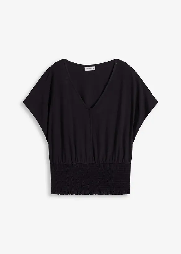 Shirt met gesmokte zoom, bonprix