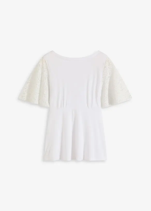 Shirt met kanten mouwen, bonprix