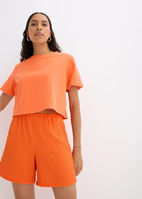 Jersey short van lichte crèpe, bonprix