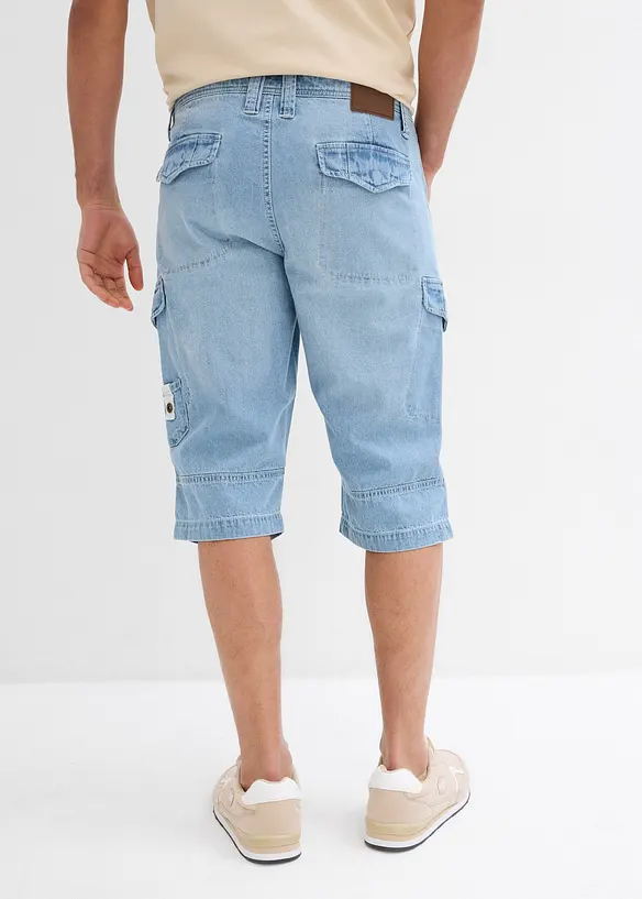 Lichte jeans cargo bermuda, relaxed fit, bonprix
