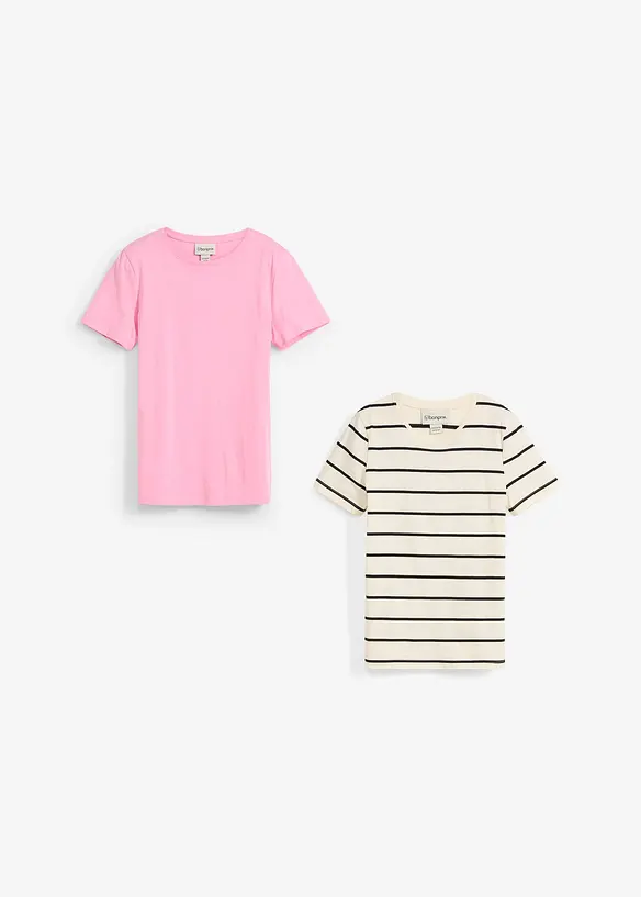 T-shirt van puur biologisch katoen ( set van 2), bonprix