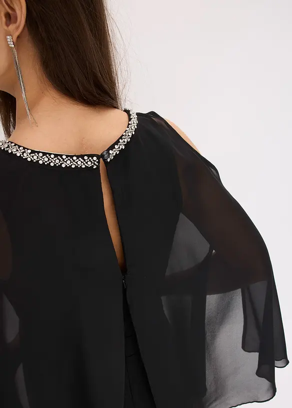 Jumpsuit met overlay en strasversiering, bonprix