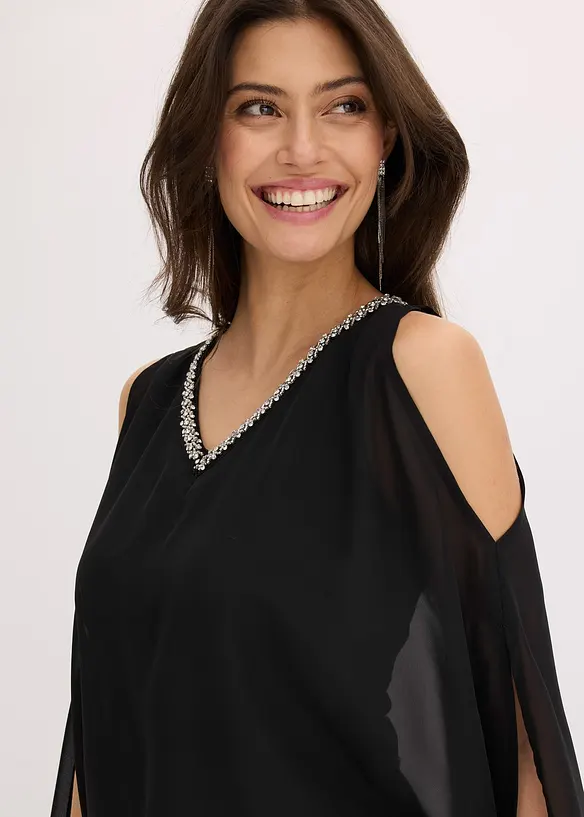 Jumpsuit met overlay en strasversiering, bonprix