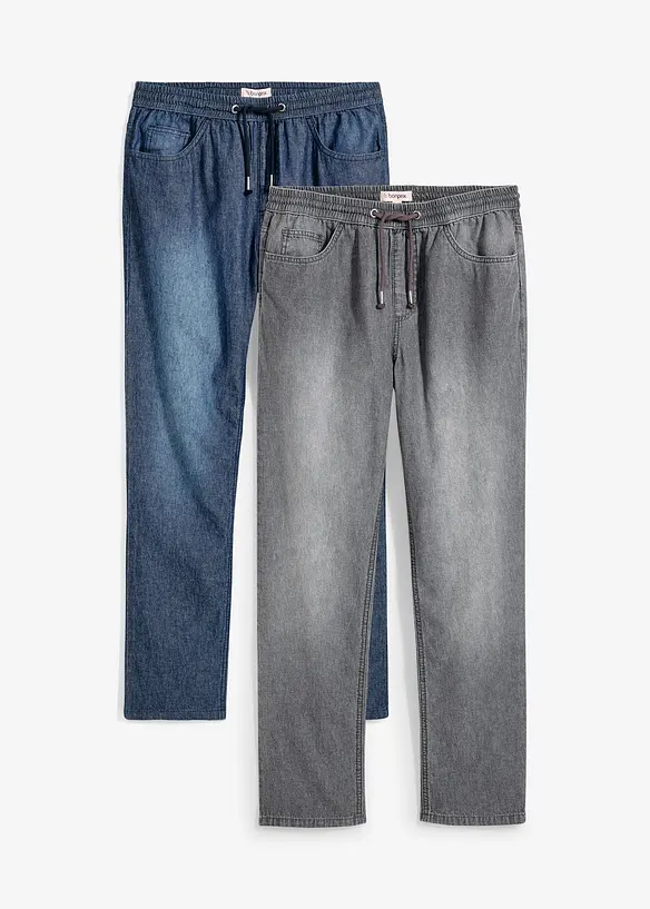 Classic fit instapjeans van zomers denim (set van 2), bonprix