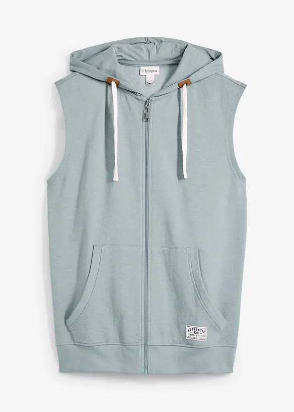 Sweatvest met capuchon in een zachte katoenmix, bonprix