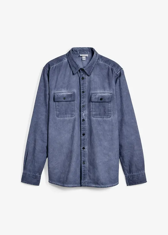 Overhemd in gewassen look, lange mouw, bonprix