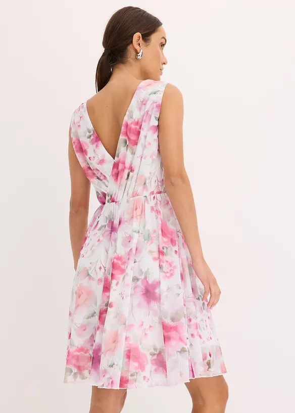 Gedessineerde jurk van mesh, bonprix