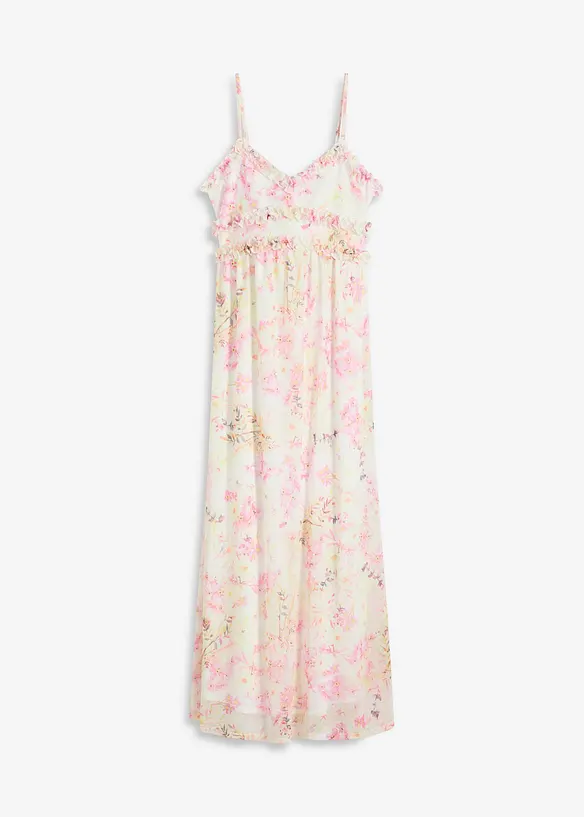 Gedessineerde maxi jurk van mesh, bonprix