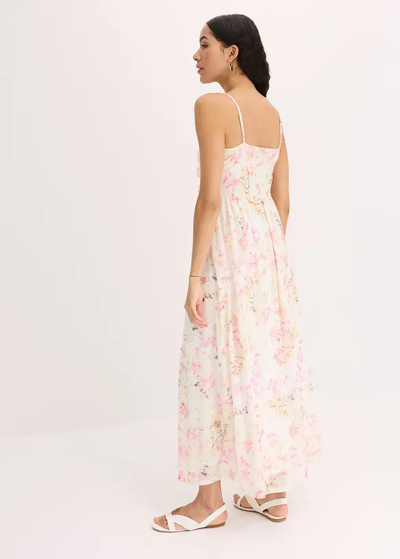 Gedessineerde maxi jurk van mesh, bonprix