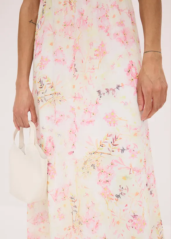 Gedessineerde maxi jurk van mesh, bonprix