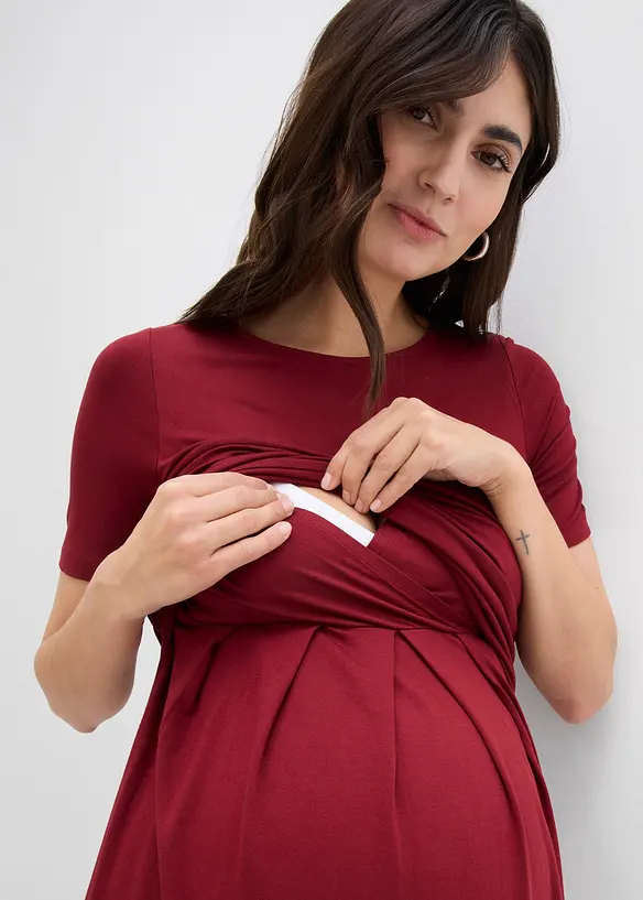 2-in-1 viscose zwangerschapsjurk met discrete borstvoedingsfunctie, bonprix